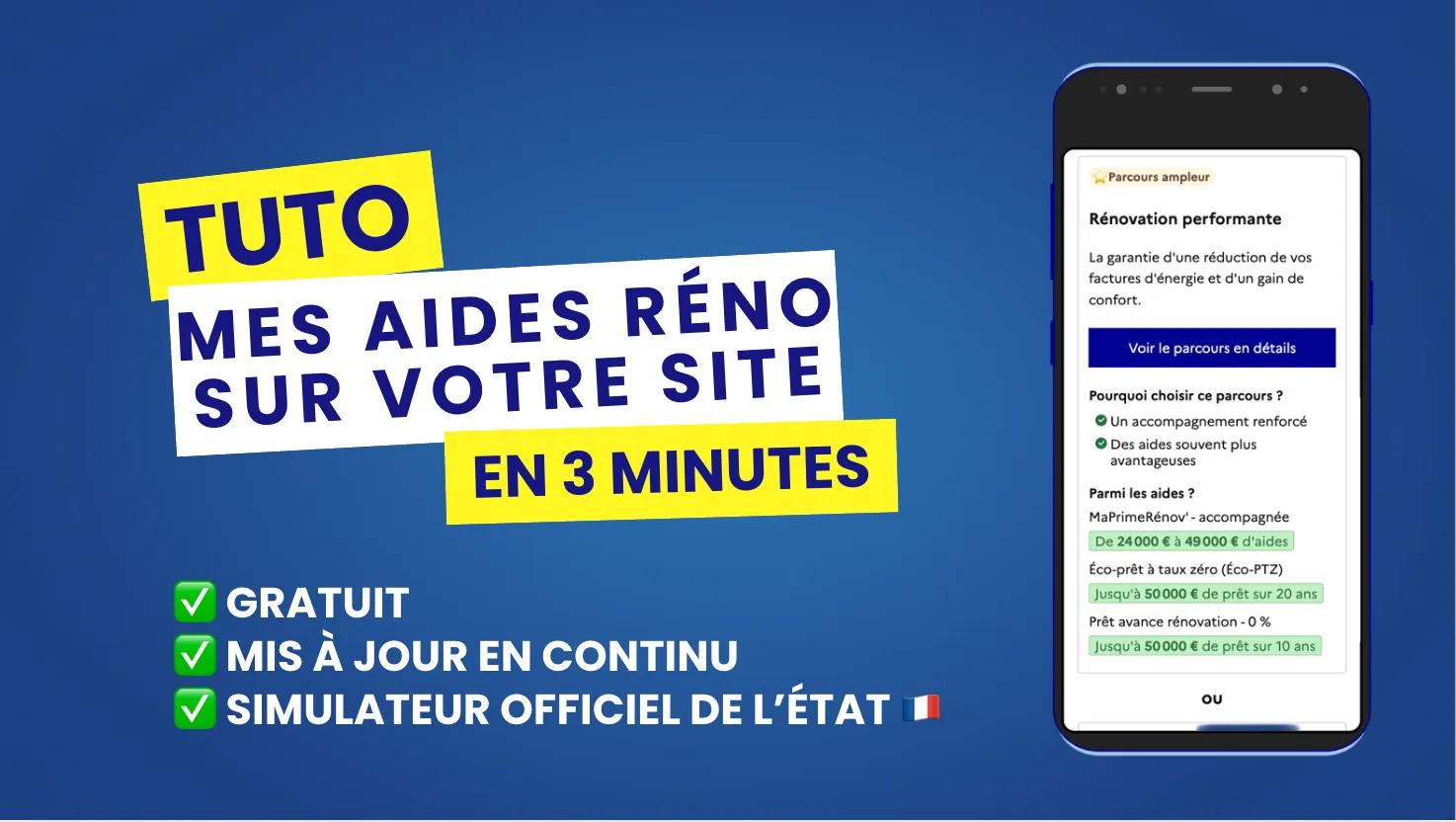Illustration de l'article Tuto : intégrez Mes Aides Réno à votre site en 3 minutes